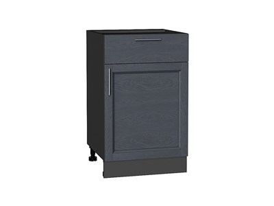 Шкаф нижний с 1-ой дверцей и ящиком Сканди Graphite, Graphite Softwood, 500 В*Ш*Г 816*500*480, фасад МДФ  Graphite Softwood, корпус  Graphite ms2510VVT_41881