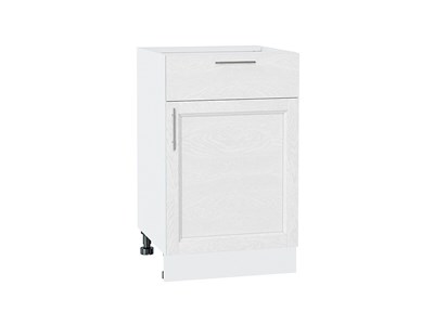 Шкаф нижний с 1-ой дверцей и ящиком Сканди Белый, White Softwood, 500 В*Ш*Г 816*500*480, фасад МДФ  White Softwood, корпус  Белый ms2510VVT_56241