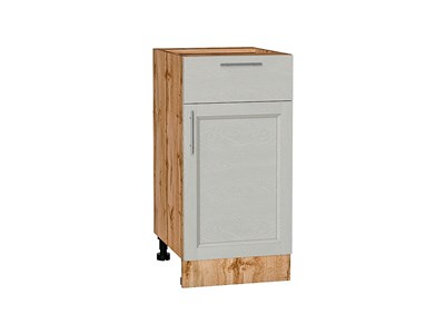 Шкаф нижний с 1-ой дверцей и ящиком Сканди Дуб Вотан, Cappuccino Softwood, 400 В*Ш*Г 816*400*480, фасад МДФ  Cappuccino Softwood, корпус  Дуб Вотан ms2510VVT_63000