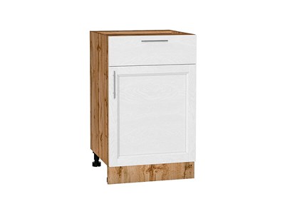 Шкаф нижний с 1-ой дверцей и ящиком Сканди Дуб Вотан, White Softwood, 500 В*Ш*Г 816*500*480, фасад МДФ  White Softwood, корпус  Дуб Вотан ms2510VVT_62999