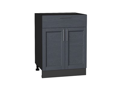 Шкаф нижний с 2-мя дверцами и ящиком Сканди Graphite, Graphite Softwood, 600 В*Ш*Г 816*600*480, фасад МДФ  Graphite Softwood, корпус  Graphite ms2510VVT_41969