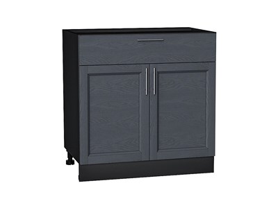 Шкаф нижний с 2-мя дверцами и ящиком Сканди Graphite, Graphite Softwood, 800 В*Ш*Г 816*800*480, фасад МДФ  Graphite Softwood, корпус  Graphite ms2510VVT_56624