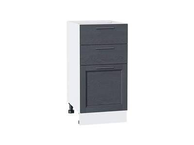Шкаф нижний с 3-мя ящиками Сканди Белый, Graphite Softwood, 400 В*Ш*Г 816*400*480, фасад МДФ  Graphite Softwood, корпус  Белый ms2510VVT_41902