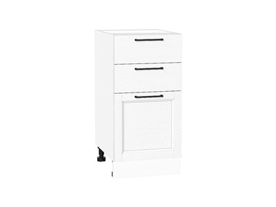 Шкаф нижний с 3-мя ящиками Сканди Белый, White Silkwood, 400 В*Ш*Г 816*400*480, фасад МДФ  White Silkwood, корпус  Белый ms2510VVT_70322