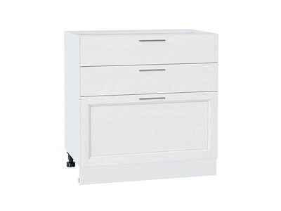 Шкаф нижний с 3-мя ящиками Сканди Белый, White Softwood, 800 В*Ш*Г 816*800*480, фасад МДФ  White Softwood, корпус  Белый ms2510VVT_56254