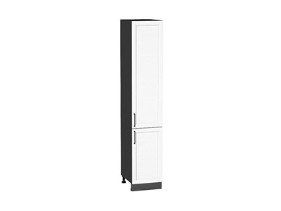 Шкаф пенал с 2-мя дверцами Сканди Graphite, White Silkwood, 2140, 400 В*Ш*Г 2132*400*576, фасад МДФ  White Silkwood, корпус  Graphite ms2510VVT_70359