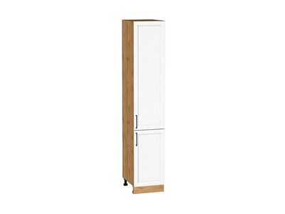 Шкаф пенал с 2-мя дверцами Сканди Дуб Вотан, White Silkwood, 2140, 400 В*Ш*Г 2132*400*576, фасад МДФ  White Silkwood, корпус  Дуб Вотан ms2510VVT_70355