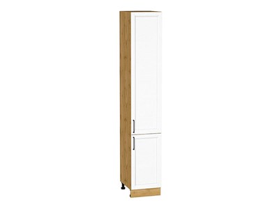 Шкаф пенал с 2-мя дверцами Сканди Дуб Вотан, White Silkwood, 2340, 400 В*Ш*Г 2336*400*576, фасад МДФ  White Silkwood, корпус  Дуб Вотан ms2510VVT_70357