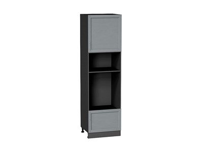Шкаф пенал с 1-ой дверцей и ящиком под технику Сканди Graphite, Grey Softwood, 2140 В*Ш*Г 2132*600*576, фасад МДФ  Grey Softwood, корпус  Graphite ms2510VVT_42503