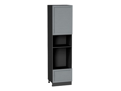Шкаф пенал с 1-ой дверцей и ящиком под технику Сканди Graphite, Grey Softwood, 2340 В*Ш*Г 2336*600*576, фасад МДФ  Grey Softwood, корпус  Graphite ms2510VVT_42343