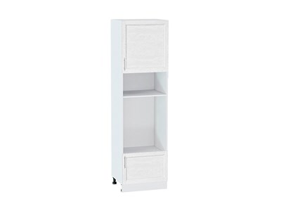 Шкаф пенал с 1-ой дверцей и ящиком под технику Сканди Белый, White Softwood, 2140 В*Ш*Г 2132*600*576, фасад МДФ  White Softwood, корпус  Белый ms2510VVT_56278