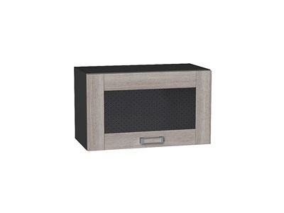 Шкаф верхний горизонтальный остекленный Лофт Graphite, Cappuccino Veralinga, 600 В*Ш*Г 358*600*320, фасад МДФ/Стекло  Cappuccino Veralinga, корпус  Graphite ms2510VVT_35923