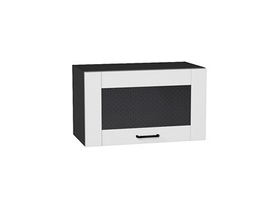 Шкаф верхний горизонтальный остекленный Лофт Graphite, Super White, 600 В*Ш*Г 358*600*320, фасад МДФ/Стекло  Super White, корпус  Graphite ms2510VVT_55144