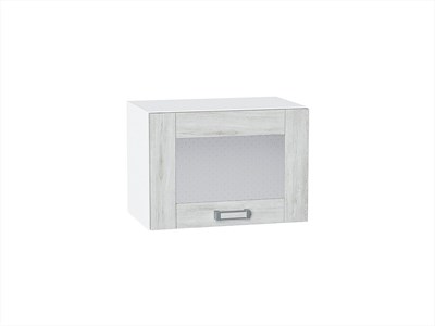 Шкаф верхний горизонтальный остекленный Лофт Белый, Nordic Oak, 500 В*Ш*Г 358*500*320, фасад МДФ/Стекло  Nordic Oak, корпус  Белый ms2510VVT_39797