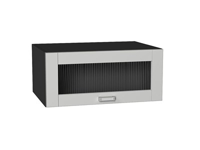 Шкаф верхний горизонтальный остекленный глубокий Лофт Graphite, Grey Silk, 800 В*Ш*Г 358*800*576, фасад МДФ/Стекло  Grey Silk, корпус  Graphite ms2510VVT_69562