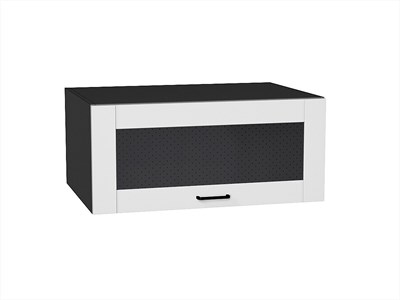 Шкаф верхний горизонтальный остекленный глубокий Лофт Graphite, Super White, 800 В*Ш*Г 358*800*576, фасад МДФ/Стекло  Super White, корпус  Graphite ms2510VVT_55133