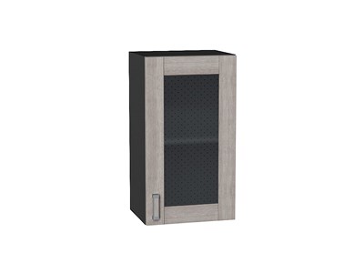 Шкаф верхний с 1-ой остекленной дверцей Лофт Graphite, Cappuccino Veralinga, 720, 400 В*Ш*Г 716*400*320, фасад МДФ/Стекло  Cappuccino Veralinga, корпус  Graphite ms2510VVT_35958