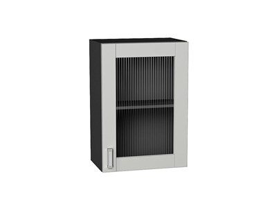 Шкаф верхний с 1-ой остекленной дверцей Лофт Graphite, Grey Silk, 720, 500 В*Ш*Г 716*500*320, фасад МДФ/Стекло  Grey Silk, корпус  Graphite ms2510VVT_69622