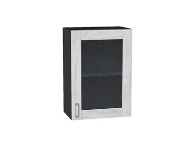 Шкаф верхний с 1-ой остекленной дверцей Лофт Graphite, Nordic Oak, 720, 500 В*Ш*Г 716*500*320, фасад МДФ/Стекло  Nordic Oak, корпус  Graphite ms2510VVT_39805