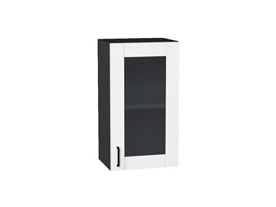Шкаф верхний с 1-ой остекленной дверцей Лофт Graphite, Super White, 720, 400 В*Ш*Г 716*400*320, фасад МДФ/Стекло  Super White, корпус  Graphite ms2510VVT_55208