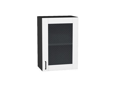 Шкаф верхний с 1-ой остекленной дверцей Лофт Graphite, Super White, 720, 500 В*Ш*Г 716*500*320, фасад МДФ/Стекло  Super White, корпус  Graphite ms2510VVT_55209