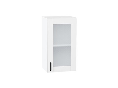 Шкаф верхний с 1-ой остекленной дверцей Лофт Белый, Super White, 720, 400 В*Ш*Г 716*400*320, фасад МДФ/Стекло  Super White, корпус  Белый ms2510VVT_55202