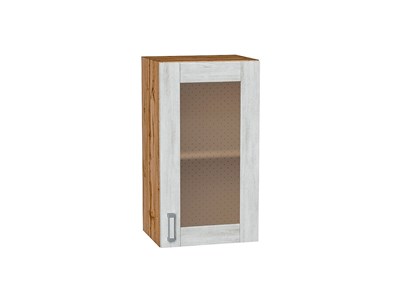 Шкаф верхний с 1-ой остекленной дверцей Лофт Дуб Вотан, Nordic Oak, 720, 400 В*Ш*Г 716*400*320, фасад МДФ/Стекло  Nordic Oak, корпус  Дуб Вотан ms2510VVT_63207