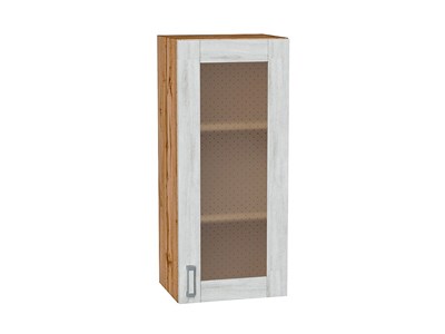 Шкаф верхний с 1-ой остекленной дверцей Лофт Дуб Вотан, Nordic Oak, 920, 400 В*Ш*Г 920*400*320, фасад МДФ/Стекло  Nordic Oak, корпус  Дуб Вотан ms2510VVT_63210