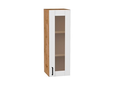 Шкаф верхний с 1-ой остекленной дверцей Лофт Дуб Вотан, Super White, 920, 300 В*Ш*Г 920*300*320, фасад МДФ/Стекло  Super White, корпус  Дуб Вотан ms2510VVT_63204