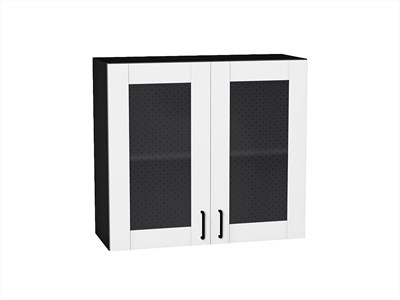 Шкаф верхний с 2-мя остекленными дверцами Лофт Graphite, Super White, 720, 800 В*Ш*Г 716*800*320, фасад МДФ/Стекло  Super White, корпус  Graphite ms2510VVT_55247