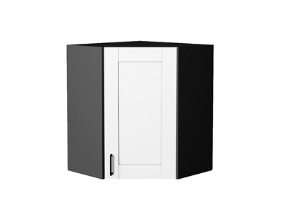 Шкаф верхний угловой Лофт Graphite, Super White, 720 В*Ш*Г 716*600*600, фасад МДФ  Super White, корпус  Graphite ms2510VVT_55268