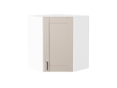 Шкаф верхний угловой Лофт Белый, Cream Silk, 720 В*Ш*Г 716*600*600, фасад МДФ  Cream Silk, корпус  Белый ms2510VVT_71518