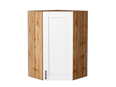 Шкаф верхний угловой Лофт Дуб Вотан, Super White, 920 В*Ш*Г 920*600*600, фасад МДФ  Super White, корпус  Дуб Вотан ms2510VVT_63309