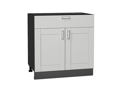 Шкаф нижний с 2-мя дверцами и ящиком Лофт Graphite, Grey Silk, 800 В*Ш*Г 816*800*480, фасад МДФ  Grey Silk, корпус  Graphite ms2510VVT_69712