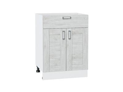 Шкаф нижний с 2-мя дверцами и ящиком Лофт Белый, Nordic Oak, 600 В*Ш*Г 816*600*480, фасад МДФ  Nordic Oak, корпус  Белый ms2510VVT_36099