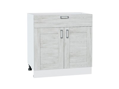 Шкаф нижний с 2-мя дверцами и ящиком Лофт Белый, Nordic Oak, 800 В*Ш*Г 816*800*480, фасад МДФ  Nordic Oak, корпус  Белый ms2510VVT_56584