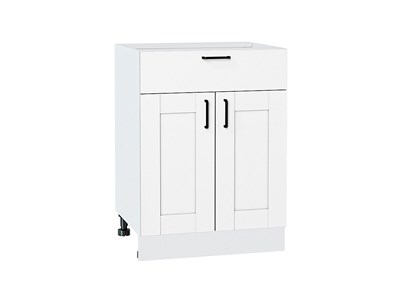 Шкаф нижний с 2-мя дверцами и ящиком Лофт Белый, Super White, 600 В*Ш*Г 816*600*480, фасад МДФ  Super White, корпус  Белый ms2510VVT_55422
