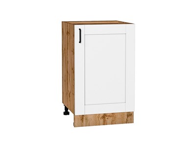 Шкаф нижний с 1-ой дверцей Лофт Дуб Вотан, Super White, 500 В*Ш*Г 816*500*480, фасад МДФ  Super White, корпус  Дуб Вотан ms2510VVT_63356