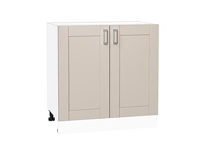 Шкаф нижний с 2-мя дверцами Лофт Белый, Cream Silk, 800 В*Ш*Г 816*800*480, фасад МДФ  Cream Silk, корпус  Белый ms2510VVT_71575