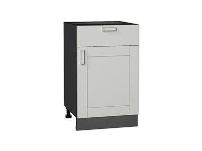 Шкаф нижний с 1-ой дверцей и ящиком Лофт Graphite, Grey Silk, 500 В*Ш*Г 816*500*480, фасад МДФ  Grey Silk, корпус  Graphite ms2510VVT_69685