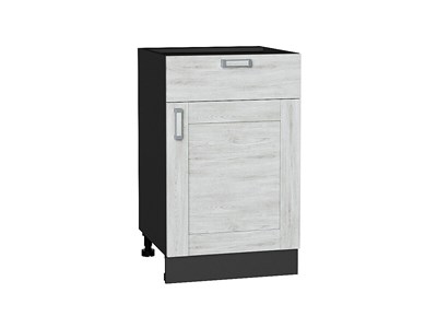 Шкаф нижний с 1-ой дверцей и ящиком Лофт Graphite, Nordic Oak, 500 В*Ш*Г 816*500*480, фасад МДФ  Nordic Oak, корпус  Graphite ms2510VVT_39819