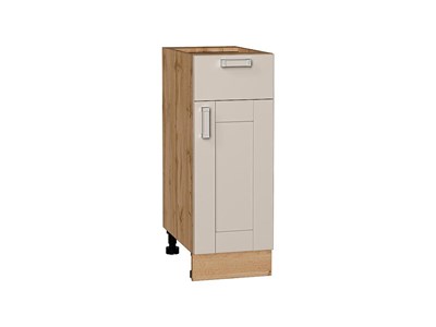 Шкаф нижний с 1-ой дверцей и ящиком Лофт Дуб Вотан, Cream Silk, 300 В*Ш*Г 816*300*480, фасад МДФ  Cream Silk, корпус  Дуб Вотан ms2510VVT_71545