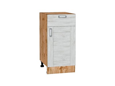 Шкаф нижний с 1-ой дверцей и ящиком Лофт Дуб Вотан, Nordic Oak, 400 В*Ш*Г 816*400*478, фасад МДФ  Nordic Oak, корпус  Дуб Вотан ms2510VVT_63346