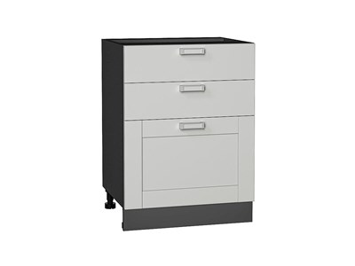 Шкаф нижний с 3-мя ящиками Лофт Graphite, Grey Silk, 600 В*Ш*Г 816*600*480, фасад МДФ  Grey Silk, корпус  Graphite ms2510VVT_69732