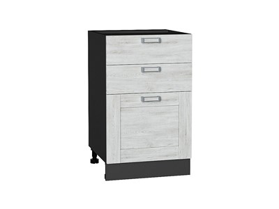 Шкаф нижний с 3-мя ящиками Лофт Graphite, Nordic Oak, 500 В*Ш*Г 816*500*480, фасад МДФ  Nordic Oak, корпус  Graphite ms2510VVT_39826