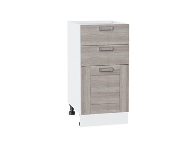 Шкаф нижний с 3-мя ящиками Лофт Белый, Cappuccino Veralinga, 400 В*Ш*Г 816*400*480, фасад МДФ  Cappuccino Veralinga, корпус  Белый ms2510VVT_36076
