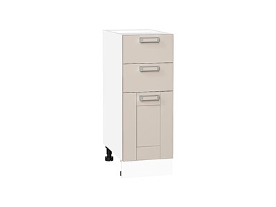 Шкаф нижний с 3-мя ящиками Лофт Белый, Cream Silk, 300 В*Ш*Г 816*300*480, фасад МДФ  Cream Silk, корпус  Белый ms2510VVT_71584