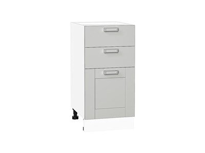 Шкаф нижний с 3-мя ящиками Лофт Белый, Grey Silk, 400 В*Ш*Г 816*400*480, фасад МДФ  Grey Silk, корпус  Белый ms2510VVT_69720