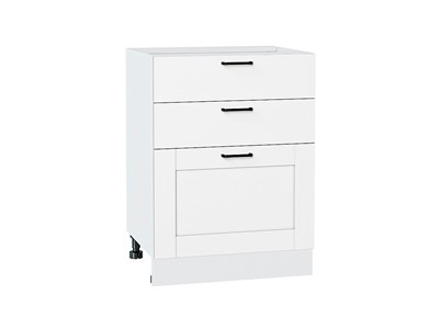 Шкаф нижний с 3-мя ящиками Лофт Белый, Super White, 600 В*Ш*Г 816*600*480, фасад МДФ  Super White, корпус  Белый ms2510VVT_55544