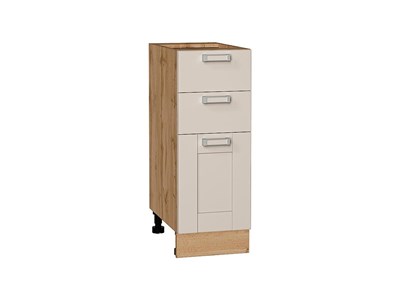 Шкаф нижний с 3-мя ящиками Лофт Дуб Вотан, Cream Silk, 300 В*Ш*Г 816*300*480, фасад МДФ  Cream Silk, корпус  Дуб Вотан ms2510VVT_71589